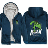Captain America Hoodie Avengers Iron Man Autumn and Winter Fleece-Lined Men's Coat