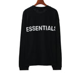 Fog Essentials Long Sleeve round Neck Neck Sweatshirt Double Line High Street Back 3M Reflective Men's and Women's Same Long Sleeve
