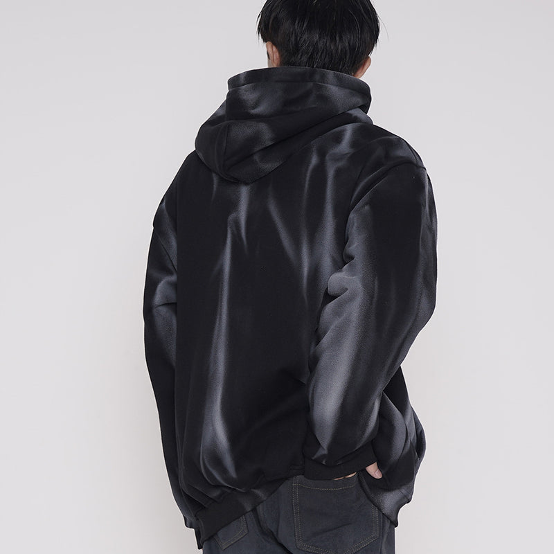 Cartoon Sweater Men's plus Size Retro Sports Coat Casual Loose Jacket Fleece Lined Sweatshirt Men Thermal Hoodie