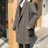 Fall Winter Men Windbreaker Loose plus Size Vintage Top Casual Coat Trench Coat Men Trench Coat