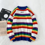 Winter Men's round Neck Loose Striped Pullover Sweater Sweater Large Size Fashion Casual Bottoming Shirt Men Pullover Sweaters