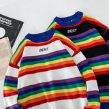 Winter Men's round Neck Loose Striped Pullover Sweater Sweater Large Size Fashion Casual Bottoming Shirt Men Pullover Sweaters