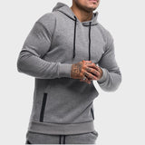 Men's Solid Sports Hooded Pullovers Jogger Fitness Exercise Comfy Cotton Men's Casual Clothes Workout Sportswear Fashion Hoodie Outdoor Men's Clothing