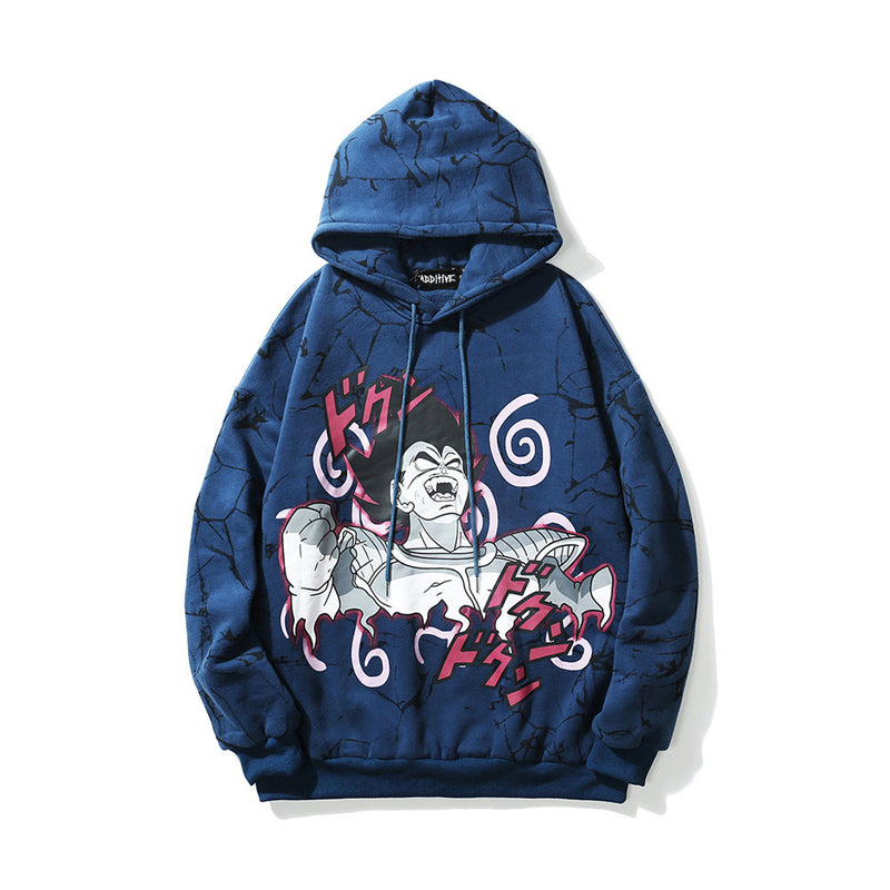 Printed Sweater Men's plus Size Retro Sports Casual Coat Top Fleece Lined Sweatshirt Men Thermal Hoodie