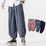 Men's Four Seasons Corduroy Belt Baggy Pants Men's Size Bloomers Men Winter Outfit