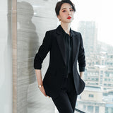 Women Pants Suit Uniform Designs Formal Style Office Lady Bussiness Attire Pink Fall Winter Fashion Business Wear