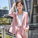 Women Pants Suit Uniform Designs Formal Style Office Lady Bussiness Attire Pink Fashion Tailored Suit Formal Suit Work Clothes