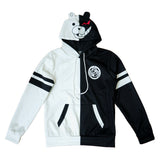 Split Hoodie Demons and Angels Danganronpa Black and White Bear Printed Zipper
