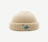 Mens Beanies Hat Female Autumn and Winter Knitting Woolen Cap Playful N Letter Chinese Landlord Hat