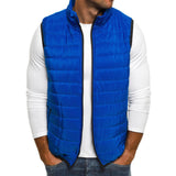 Men's Vest Casual Sleeveless Jacket Men Jacket Fall Winter Fashion Men's Pure Color Simple Cotton-Padded Vest Men