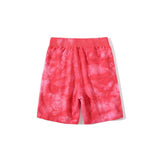 A Ape Print Shorts Summer Classic Tie-Dye Men's and Women's Casual Shorts Middle Pants