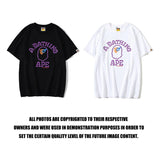 A Ape Print T Shirt Purple Ape Head Neon XINGX Lightning T-shirt