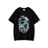 A Ape Print T Shirt Colored Mosaic Logo Printed T-shirt Short Sleeve Summer