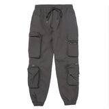 Men's Multi-Pocket Overalls Men's Large Size Sports Retro High Street Ankle-Tied Pants Street Fashion Skinny Pants Men Pants