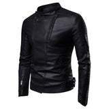 Urban Leather Jacket Autumn and Winter Motorcycle Leather Jacket Men's Fleece-Lined Thickened Casual Leather Clothing Coat