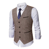 Mens Dress Vests Business Waistcoat Autumn and Winter Leisure Suit Vest Business Slim Fit