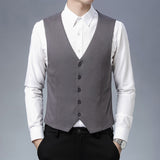 Mens Dress Vests Business Waistcoat Small Suit Vest Man Spring and Autumn Casual plus Size Coat