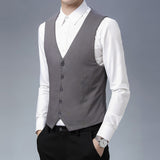 Mens Dress Vests Business Waistcoat Small Suit Vest Man Spring and Autumn Casual plus Size Coat