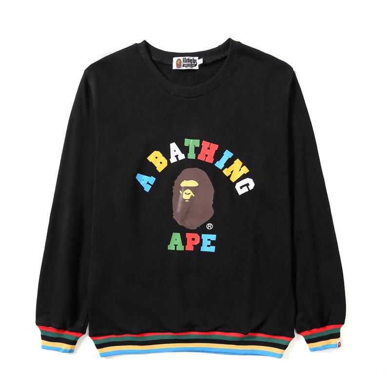 A Ape Print Sweatshirts Autumn and Winter New Camouflage Color Printed Logo Male and Female Couples Wear Pullover