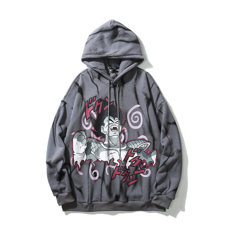 Printed Sweater Men's plus Size Retro Sports Casual Coat Top Fleece Lined Sweatshirt Men Thermal Hoodie