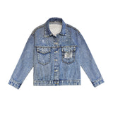 Pearl Jean Jacket Spring and Autumn Fashion Western Style Lapel Versatile Denim Jacket Women