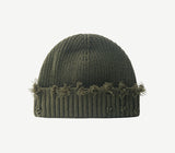Mens Beanies Autumn and Winter Ripped Knitted Woolen Cap Female Beanie Hat Male
