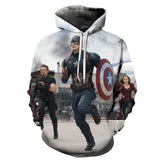 Captain America Hoodie 3D Printed Sweater Men's Loose plus Size