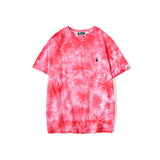 A Ape Print T Shirt Summer Ape Head Casual Tie-Dye Top T-shirt with Short Sleeves