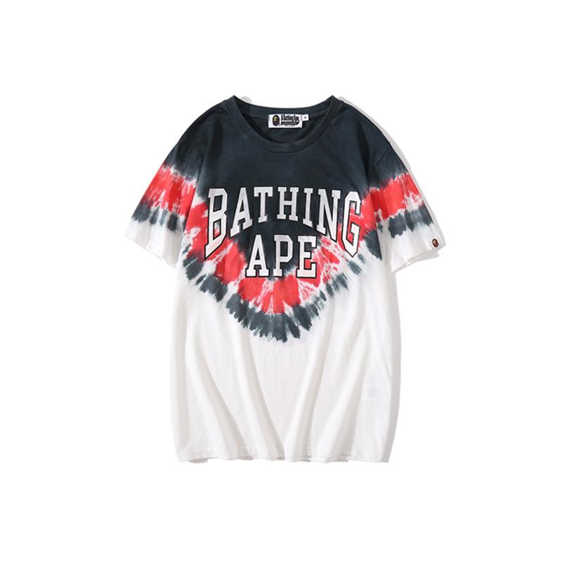 A Ape Print T Shirt Ape Head Tie-Dye T-shirt Short Sleeve