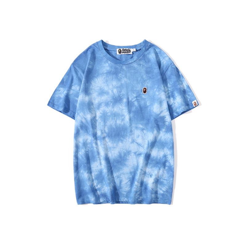 A Ape Print T Shirt Summer Ape Head Casual Tie-Dye Top T-shirt with Short Sleeves