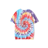 A Ape Print T Shirt Ape Head Color Tie-Dye T-shirt Short Sleeve