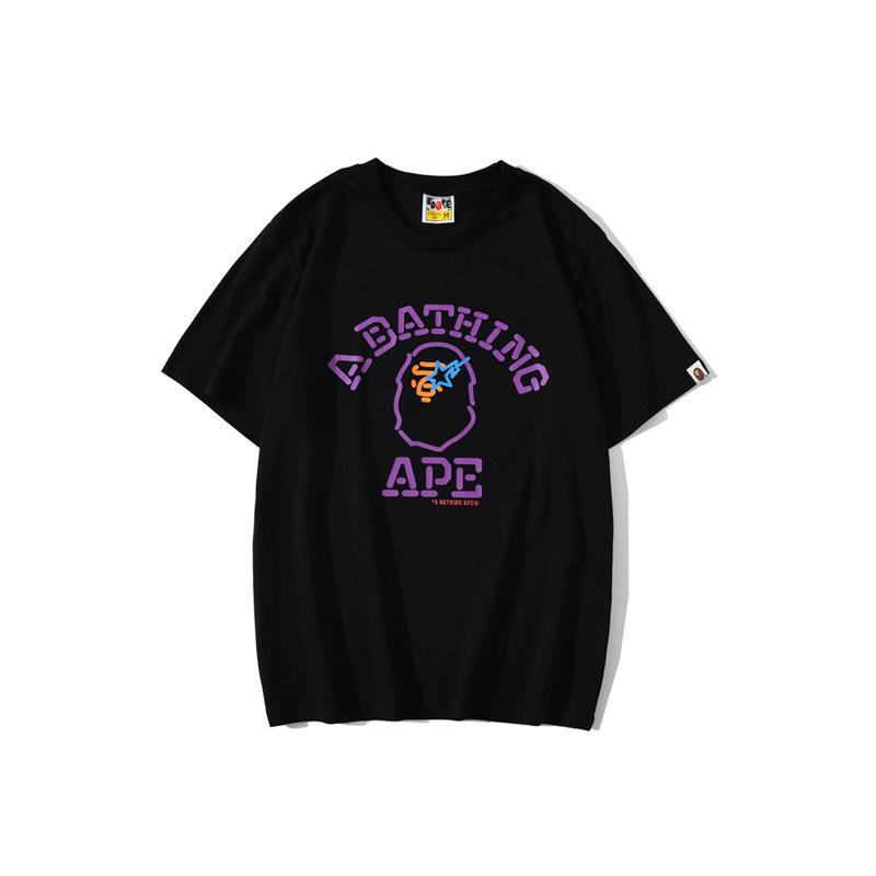 A Ape Print T Shirt Purple Ape Head Neon XINGX Lightning T-shirt