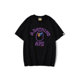 A Ape Print T Shirt Purple Ape Head Neon XINGX Lightning T-shirt