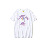 A Ape Print T Shirt Purple Ape Head Neon XINGX Lightning T-shirt