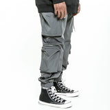 Men's Multi-Pocket Overalls Men's Large Size Sports Retro High Street Ankle-Tied Pants Street Fashion Skinny Pants Men Pants