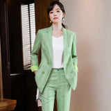 Women Pants Suit Uniform Designs Formal Style Office Lady Bussiness Attire Autumn Long Sleeve Fashion Long Sleeve Suit Casual Work Clothes