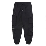 Men's Multi-Pocket Overalls Men's Large Size Sports Retro High Street Ankle-Tied Pants Street Fashion Skinny Pants Men Pants