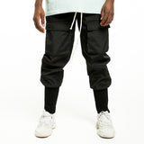 Multi-Pocket Cargo Pants Men's plus Size Retro Sports Solid Color Ankle Banded Pants Street Trendy Ankle Length Pants Men Pants