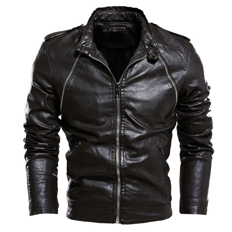 1970 East West Leather Jacket Men's Leather Coat Motorcycle Leather Coat Multi-Zip Leather Coat