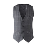 Tuxedo Vests Men's Suit Vest Plaid Inner Vest Suit Vest Coat for Men Spring and Autumn