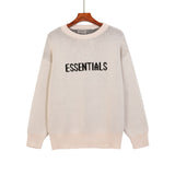 Fog Essentials Sweater Sweater Autumn and Winter Double Line Knitted Crew Neck Pullover Sweater