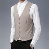 Mens Dress Vests Business Waistcoat Small Suit Vest Man Spring and Autumn Casual plus Size Coat