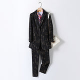 Women Pants Suit Uniform Designs Formal Style Office Lady Bussiness Attire Spring And Autumn Black And White Striped Suit