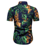 Summer Casual Short Sleeve Floral Shirt Loose Men's Fashion plus Size Beach Style Shirt plus Size Men Summer Outfit