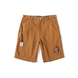 A Ape Print Shorts Shark Head Embroidery Tiger Head Tooling Shorts Men's Casual Pants