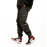 Men's Multi-Pocket Overalls Men's Large Size Sports Retro High Street Ankle-Tied Pants Street Fashion Skinny Pants Men Pants