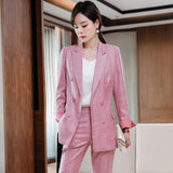 Women Pants Suit Uniform Designs Formal Style Office Lady Bussiness Attire Autumn Long Sleeve Fashion Long Sleeve Suit Casual Work Clothes