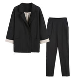 Women Pants Suit Uniform Designs Formal Style Office Lady Bussiness Attire Autumn Small Suit Casual Fashion Two-Piece Suit Women