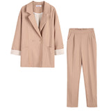 Women Pants Suit Uniform Designs Formal Style Office Lady Bussiness Attire Autumn Small Suit Casual Fashion Two-Piece Suit Women