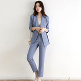 Women Pant Suit Uniform Designs Formal Style Office Lady Bussiness Attire Early Autumn Slimming and Fashionable Suit Pants Two-Piece Set